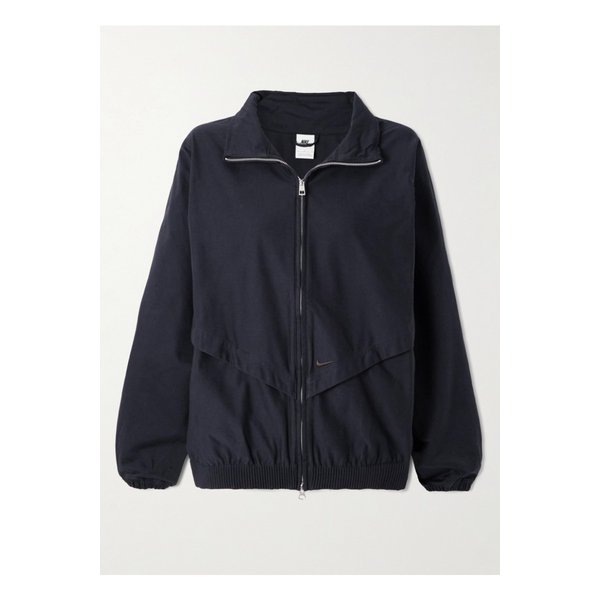 윈드러너 자수 코튼 혼방 트윌 재킷 블랙 1647597360184099