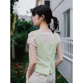 LIME BACK OPEN SLEEVELESS TOP