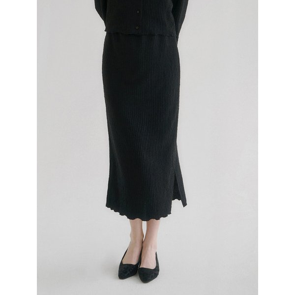 202509 CRINKLE SKIRT - BLACK