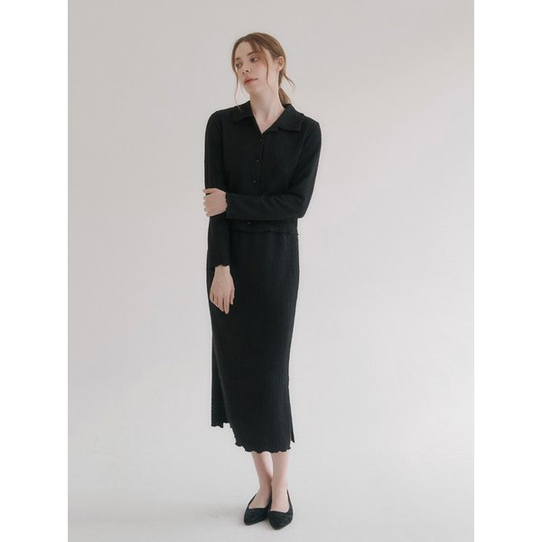 202509 CRINKLE SKIRT - BLACK