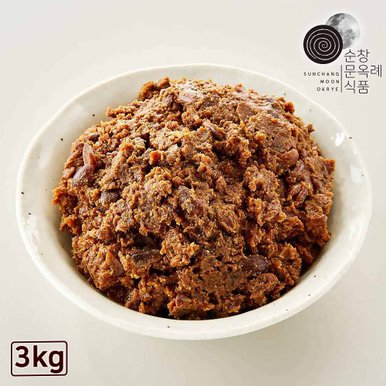 100% 국내산 우리콩 된장 3kg 밀폐용기 순창문옥례식품