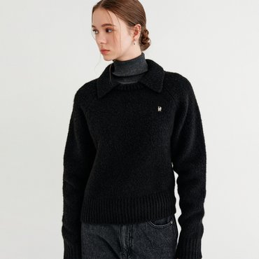 룩캐스트 제나 울 카라 니트_블랙 / JENNA WOOL COLLAR KNIT_BLACK