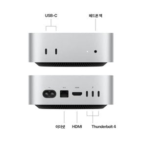 맥미니 M4 (CPU 10코어/GPU 10코어) 24GB 512GB MCYT4KH/A