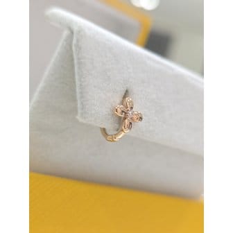 로제도르 [파주점] [타이니페탈P] 원터치 큐빅 귀걸이 PG 14k 250100449