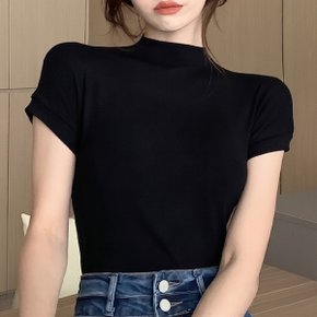 모던 포멀 페미닌 여성 반폴라 슬림핏 반팔 LK T040_P423234763