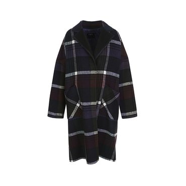 LAFEL 라펠소로브 체크 포인트 롱 코트 LMWC4750
