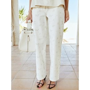 Yoko flower cotton pants