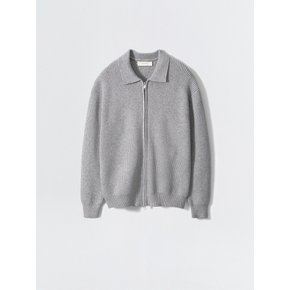 Urban Zip Knit Cardigan_Melange Grey