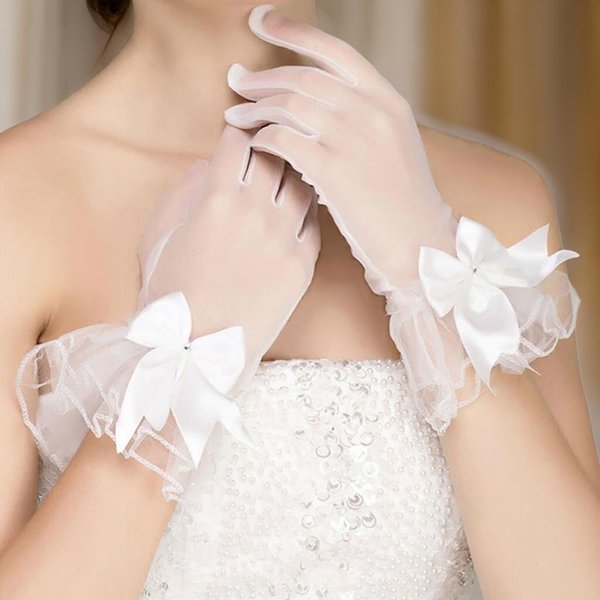 [옷자락] 여성 레이스 촬영 프릴 소품 리본 장갑