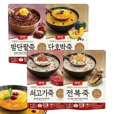 동원 양반죽 파우치 420g x20개(1box) 백합/쇠고기/단호박/밤단팥죽/버섯야채죽