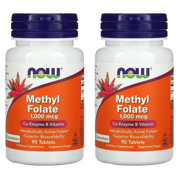 미국직구 NOW Foods 나우푸드 활성 엽산 메틸 폴레이트 1000mcg 90정 2팩