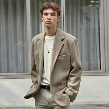 딘스 BRUSH MILD SINGLE JACKET_BEIGE GRAY