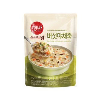 비비고 햇반 소프트밀 버섯야채죽 420g x 21팩