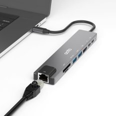 8in1 C타입 HDMI PD충전 랜포트 멀티허브 CRH-24