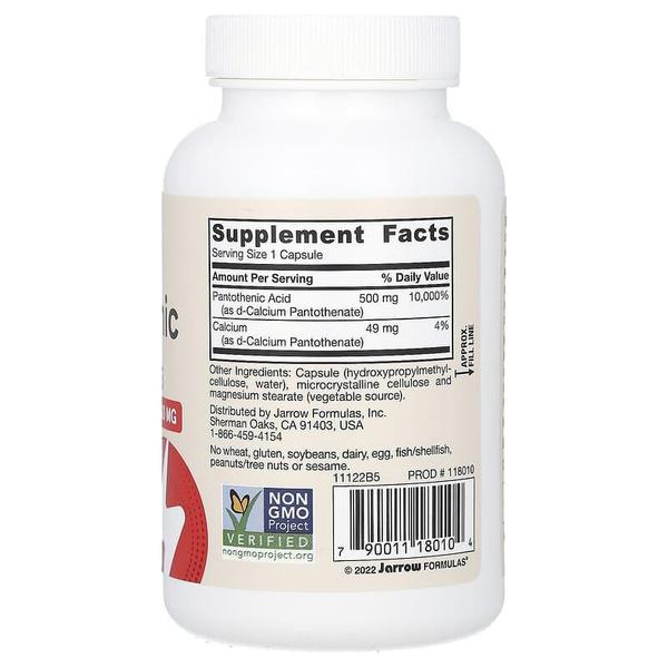 미국직구 Jarrow 자로우 판토텐산 B5 500mg Pantothenic Acid B5 100베지캡슐