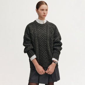 제이드 울 케이블 스웨터_차콜 / JADE WOOL CABLE SWEATER_CHARCOAL