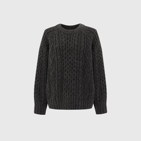 제이드 울 케이블 스웨터_차콜 / JADE WOOL CABLE SWEATER_CHARCOAL