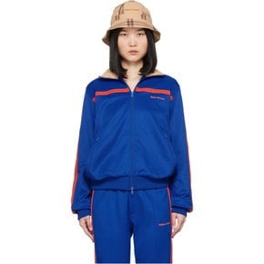 블루 adidas Originals 스탠드 칼라 트랙 재킷 242752F097001