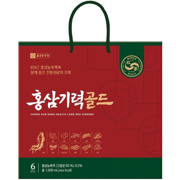 [명절택배][종근당건강] 홍삼기력골드 1,500ml (50ml x 5포 x 6입)