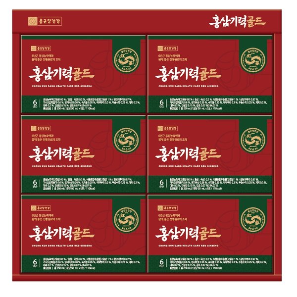 [명절택배][종근당건강] 홍삼기력골드 1,500ml (50ml x 5포 x 6입)