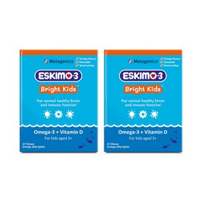 에스키모-3 브라이트 키즈 오메가3 비타민D 27정 츄어블 2팩 오렌지젤리 Eskimo-3 Kids Fish Oil