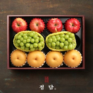 SSG정담 [바로배송][SSG 정담]70년전통 사과.배.샤인머스켓 5kg(특품/사과4입,신고배4입,샤인2입) / 정담보자기