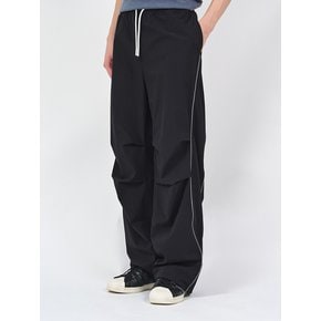 RIBSTOP CURVED PIPING TRACK PANTS BK