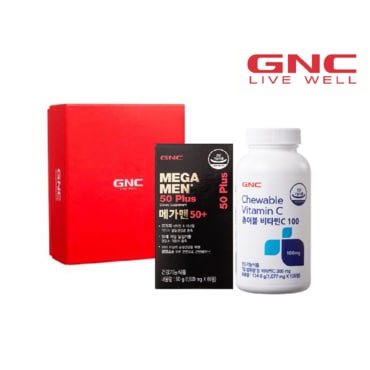 GNC [GNC 남성 비타민 세트] 메가맨50+(60정) & 츄어블 비타민C100(125정)