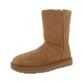 4695831 Ugg Classic Short Zip Womens Suede Lined Winter  Snow Boots