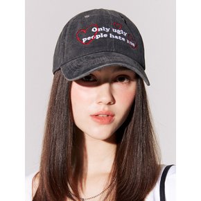 lotsyou_Only ugly people hate me Ball Cap Charcoal