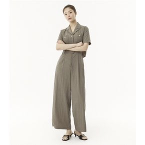 오픈카라 반팔 점프수트 팬츠 (PR2WP566)