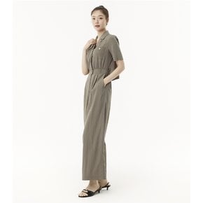오픈카라 반팔 점프수트 팬츠 (PR2WP566)