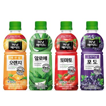  미닛메이드 과일 주스 오렌지 포도 알로에 토마토 350ml 24패트