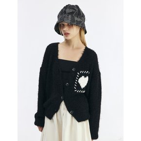 Heart Cardigan BLACK