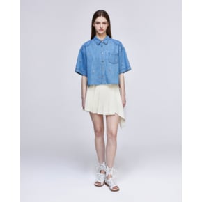 [파주점] [송지오우먼]컬렉션 어시메트릭 플리츠 미니 스커트 크림 WH3SK703CR