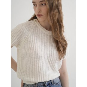 Summer Round Shirring Half knit (White)