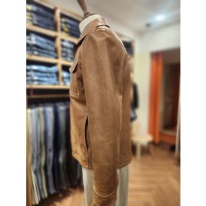 [여주점] 코오롱 브렌우드 남성 볼더레더 베지터블 양가죽 트러커 점퍼 BRUDX25311CMX