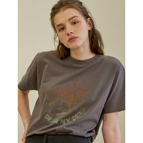 Deer gradation t-shirt_ Charcoal