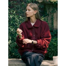 Zoey round collar fleece jumper_Wine