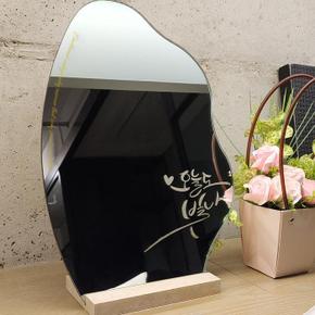 LUVITZ 탁상용거울 화장대 인테리어 레터링 거울 골드웨이브S (S9339609)