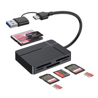  라온 CR-700C 7in1 Type-C USB3.0 TF/M2/XD/CF 마이크로 SD카드 C타입 멀티 카드리더기