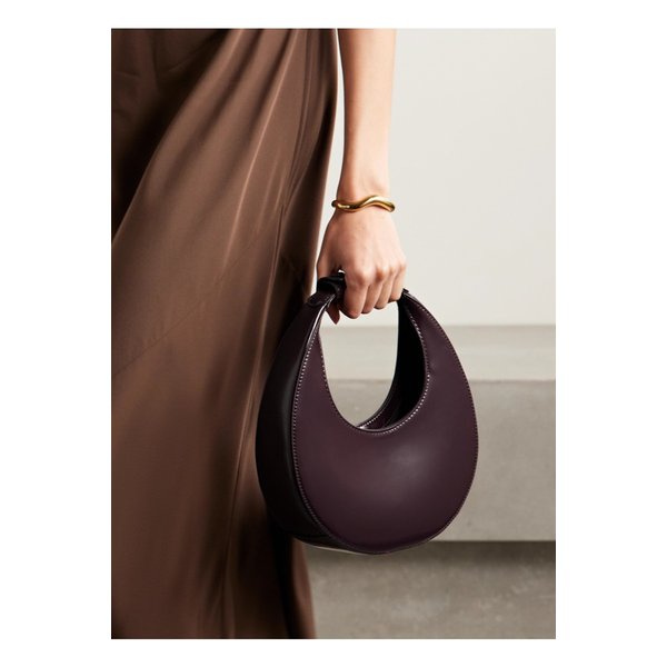 스타우드 문 미니 글로스 가죽 토트 버건디 46376663162889572