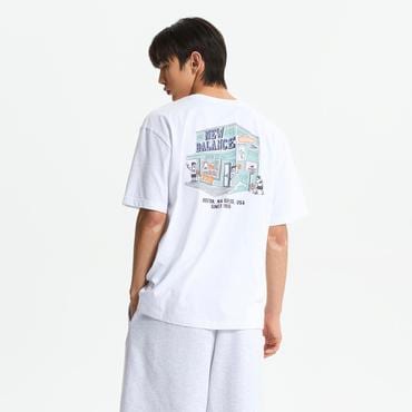 뉴발란스 남여공용 NB BOY 바스켓볼샵 반팔티 (SEMI OVER FIT) (NBNEF21563)