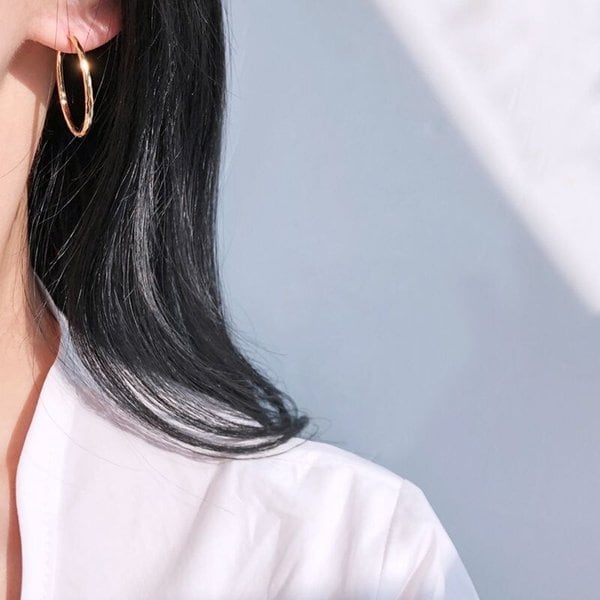 14K 비비 심플 링 귀걸이 A00426