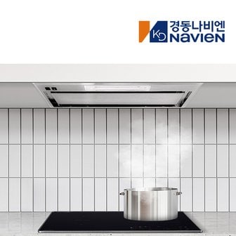  경동나비엔 600장 주방 가스렌지 매립식 히든 레인지 하이드 후드 RGM350-06PAA