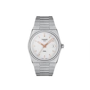 티쏘 PRX 40mm 쿼츠 스틸 로즈 골드 실버