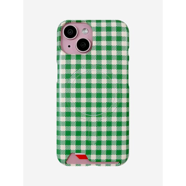 iPhone17시리즈입고[맥세이프하드/카드수납]Green Check Magsafe Hard/Card Phonecase