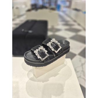 슈콤마보니 [여주점] Jewelry buckle slide(black)_DG2AM25018BLK