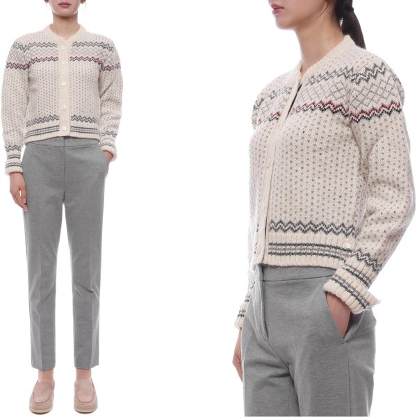 [부산점] 25FW 여성 페어 아일 자카드 크롭 가디건 (FKC677A Y1506 100 25F)