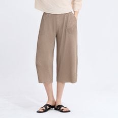 오블리크 와플 7부 크롭 와이드 팬츠_PPPTM025016